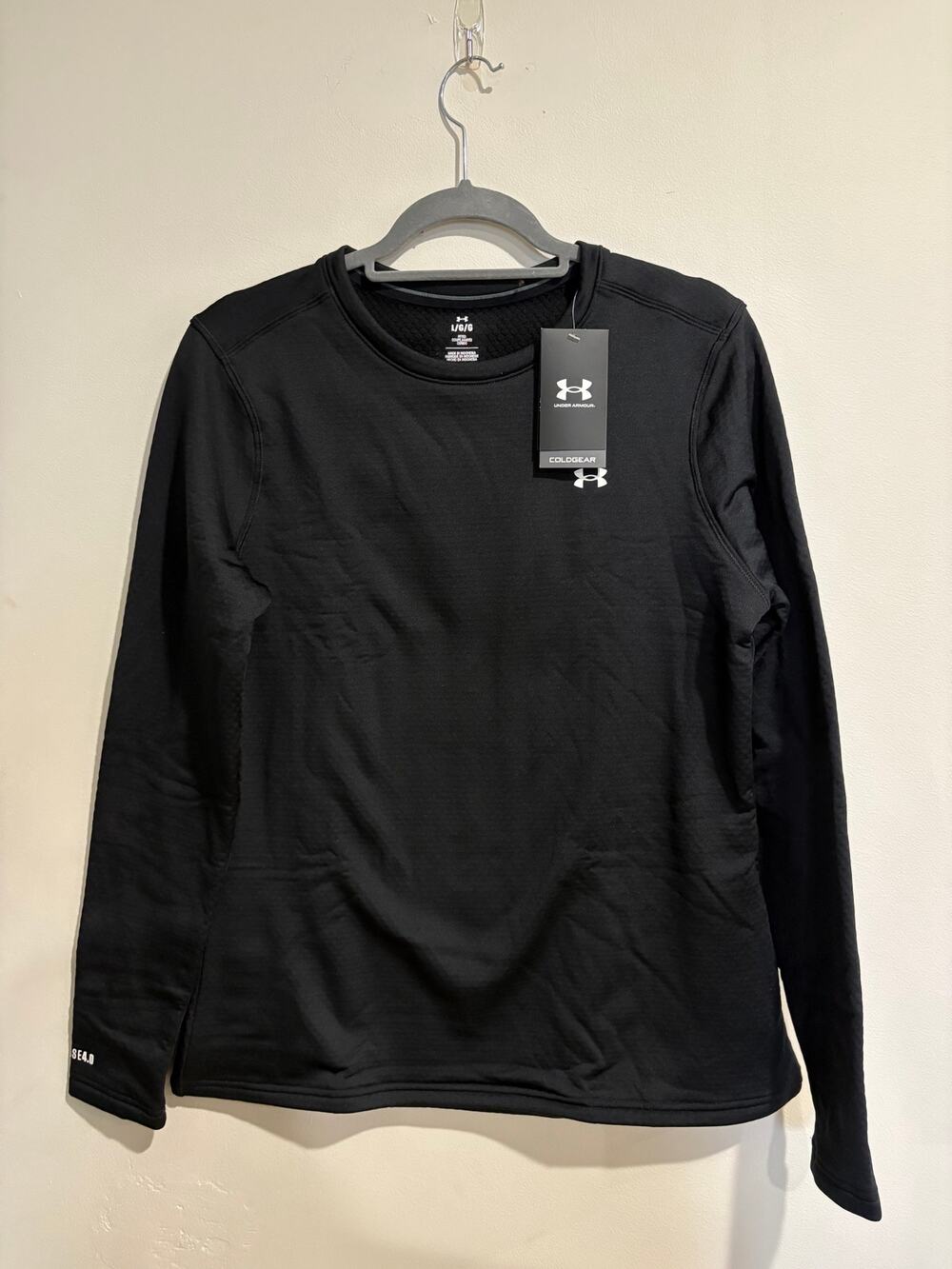 NWT Under Armour Coldgear Base 4.0 Long Sleeve Athletic T-Shirt Black Women's L